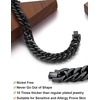 ChainsHouse Stainless Steel Cuban Link Bracelet, 6mm/8mm/12mm/17mm Width, 7.5″/8.3″/9″, Black/ 18K Gold Plated Chain Wrist Bracelets for Men Women, Send Gift Box(T: Black-12mm width-custom)