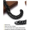 ChainsHouse Stainless Steel Cuban Link Bracelet, 6mm/8mm/12mm/17mm Width, 7.5″/8.3″/9″, Black/ 18K Gold Plated Chain Wrist Bracelets for Men Women, Send Gift Box(U: Black-17mm width-custom)