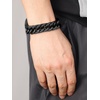 ChainsHouse Stainless Steel Cuban Link Bracelet, 6mm/8mm/12mm/17mm Width, 7.5″/8.3″/9″, Black/ 18K Gold Plated Chain Wrist Bracelets for Men Women, Send Gift Box(U: Black-17mm width-custom)