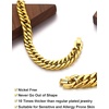 ChainsHouse Stainless Steel Cuban Link Bracelet, 6mm/8mm/12mm/17mm Width, 7.5″/8.3″/9″, Black/ 18K Gold Plated Chain Wrist Bracelets for Men Women, Send Gift Box(V: Gold-8mm width-custom)