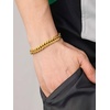 ChainsHouse Stainless Steel Cuban Link Bracelet, 6mm/8mm/12mm/17mm Width, 7.5″/8.3″/9″, Black/ 18K Gold Plated Chain Wrist Bracelets for Men Women, Send Gift Box(V: Gold-8mm width-custom)