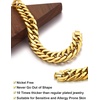 ChainsHouse Stainless Steel Cuban Link Bracelet, 6mm/8mm/12mm/17mm Width, 7.5″/8.3″/9″, Black/ 18K Gold Plated Chain Wrist Bracelets for Men Women, Send Gift Box(X: Gold-17mm width-custom)