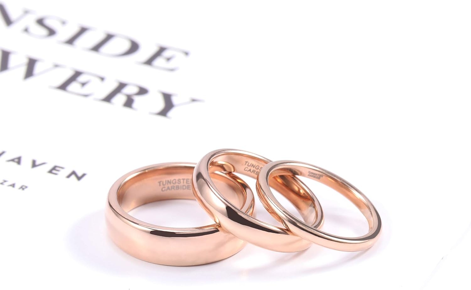 image:imageTRUMIUM 2mm 4mm 6mm 8mm Tungsten Wedding Band Ring for Men Women6mm rose gold plated