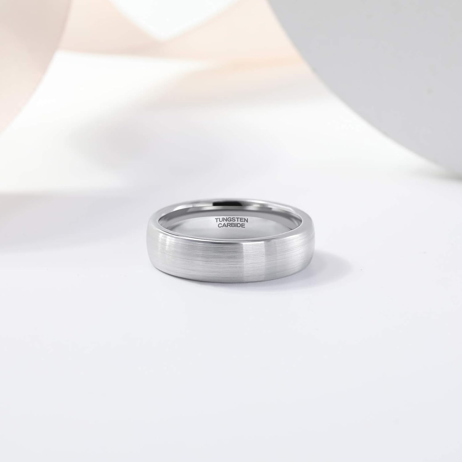image:imageTRUMIUM 4mm 6mm 8mm Tungsten Ring Wedding Band for Men Women Two Tone Rings6mm Silver Dome