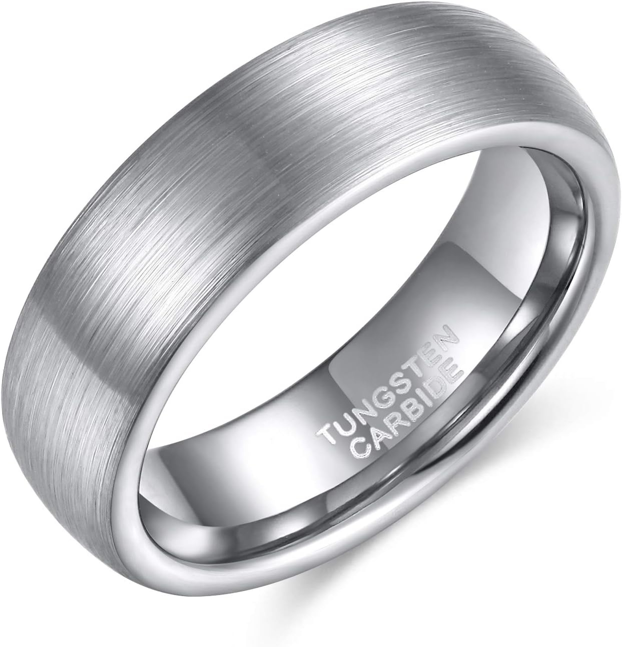 image:imageTRUMIUM 4mm 6mm 8mm Tungsten Ring Wedding Band for Men Women Two Tone Rings6mm Silver Dome