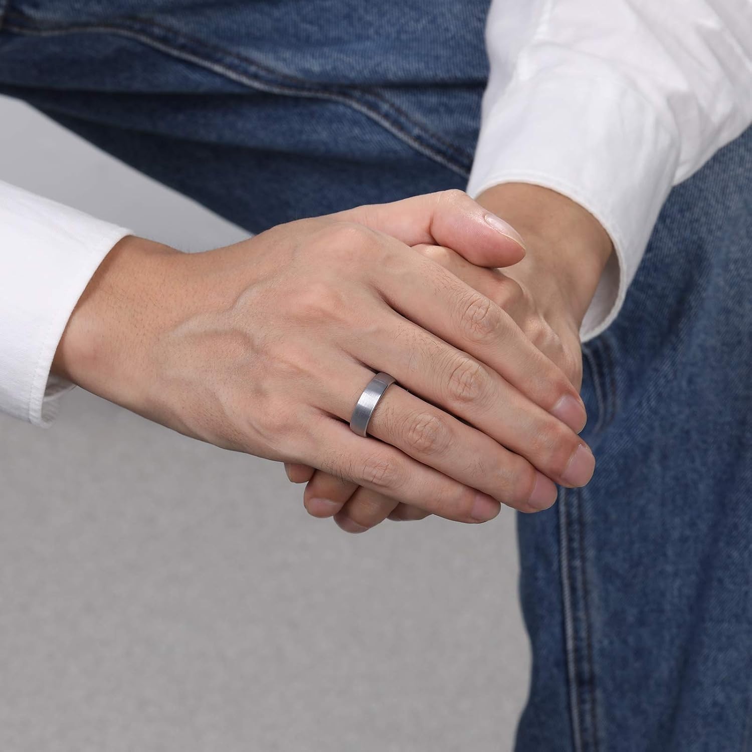 image:imageTRUMIUM 4mm 6mm 8mm Tungsten Ring Wedding Band for Men Women Two Tone Rings8mm Silver Dome