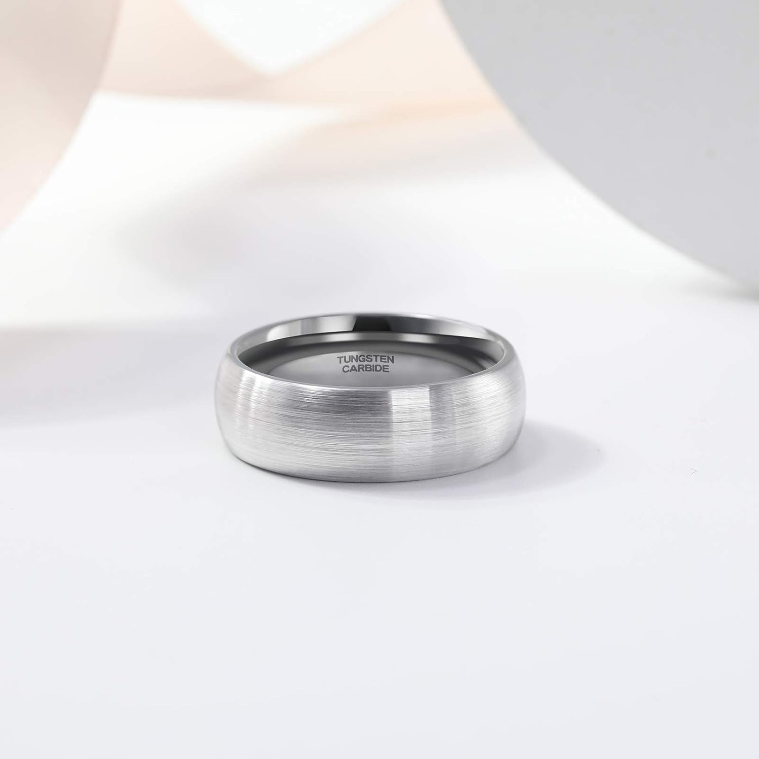 image:imageTRUMIUM 4mm 6mm 8mm Tungsten Ring Wedding Band for Men Women Two Tone Rings8mm Silver Dome
