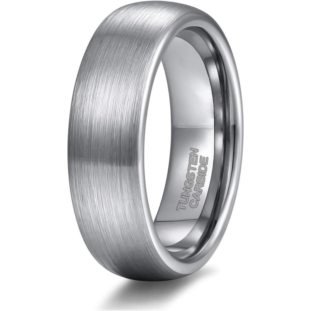 image:imageTRUMIUM 4mm 6mm 8mm Tungsten Ring Wedding Band for Men Women Two Tone Rings6mm Silver Dome