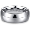 TRUMIUM 2mm 4mm 6mm 8mm Tungsten Wedding Band Ring for Men Women(8mm silver plated)