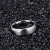 TRUMIUM 4mm 6mm 8mm Black Tungsten Rings for Men Women Step Edges Size 4-15(6mm silver plated)