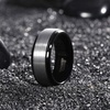 TRUMIUM 4mm 6mm 8mm Black Tungsten Rings for Men Women Step Edges Size 4-15(8mm Black)