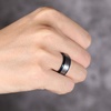 TRUMIUM 4mm 6mm 8mm Black Tungsten Rings for Men Women Step Edges Size 4-15(8mm Blue)