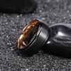 TRUMIUM 4mm 6mm 8mm Black Tungsten Rings for Men Women Step Edges Size 4-15(8mm black rose gold plated)