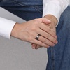 TRUMIUM 4mm 6mm 8mm Tungsten Ring Wedding Band for Men Women Two Tone Rings(6mm Blue)