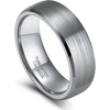TRUMIUM 4mm 6mm 8mm Tungsten Ring Wedding Band for Men Women Two Tone Rings(6mm Silver Bevel)