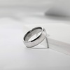 TRUMIUM 4mm 6mm 8mm Tungsten Ring Wedding Band for Men Women Two Tone Rings(6mm Silver Bevel)