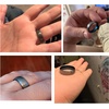 TRUMIUM 4mm 6mm 8mm Tungsten Ring Wedding Band for Men Women Two Tone Rings(8mm Blue I Love You)