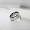 TRUMIUM 4mm 6mm 8mm Tungsten Ring Wedding Band for Men Women Two Tone Rings(8mm Silver Bevel)