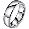 TRUMIUM 2mm 4mm 6mm 8mm Tungsten Wedding Band Ring for Men Women(6mm silver plated)
