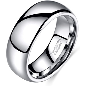 TRUMIUM 2mm 4mm 6mm 8mm Tungsten Wedding Band Ring for Men Women(8mm silver plated)