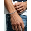 ChainsHouse Stainless Steel Twisted Rope Chain Bracelet for Men, Silver/Black/14K Gold Plated Link Bracelet, 3MM/6MM, 7.5″/8.3″/9″ Lengths, Gift Box Included(A.6MM-Steel)