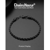 ChainsHouse Stainless Steel Twisted Rope Chain Bracelet for Men, Silver/Black/14K Gold Plated Link Bracelet, 3MM/6MM, 7.5″/8.3″/9″ Lengths, Gift Box Included(B.3MM-Black)