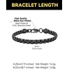 ChainsHouse Flat Box Link Bracelet,Unisex Design,316L Stainless Steel(Black)