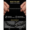 ChainsHouse Stainless Steel Rope Bracelet Mens Chain Bracelet Button Clasp(Black)