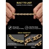 ChainsHouse Stainless Steel Rope Bracelet Mens Chain Bracelet Button Clasp(Gold)