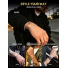 ChainsHouse Stainless Steel Rope Bracelet Mens Chain Bracelet Button Clasp(Silver)