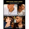 ChainsHouse Stainless Steel Rope Chain Men Button Clasp Twisted Necklace(Black)