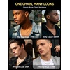 ChainsHouse Stainless Steel Rope Chain Men Button Clasp Twisted Necklace(Gold)