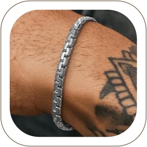 ChainsHouse Flat Box Link Bracelet,Unisex Design,316L Stainless Steel(Steel)
