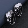 Gothic Punk Earrings Surgical Steel Prong Set Square Zirconia Big Hoop Earring for Men Women