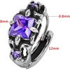 Gothic Punk Earrings Surgical Steel Prong Set Square Zirconia Big Hoop Earring for Men Women