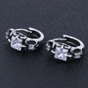 Gothic Punk Earrings Surgical Steel Prong Set Square Zirconia Big Hoop Earring for Men Women