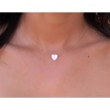 Multicolor 10mm Opal Heart Pendant Necklace 925 Sterling Silver Chain Necklace for Women Girls (Blue)