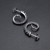 Stainless Steel Gothic Punk Stud Earrings for Women Men Curved Octopus Earrings Studs for Girls
