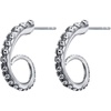 Stainless Steel Gothic Punk Stud Earrings for Women Men Curved Octopus Earrings Studs for Girls