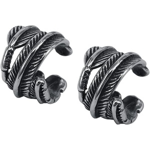 Vintage Stainless Steel Ear Cuff Earring No Piercing Cartilage Clip on Earrings Punk Earring Hoop Variety