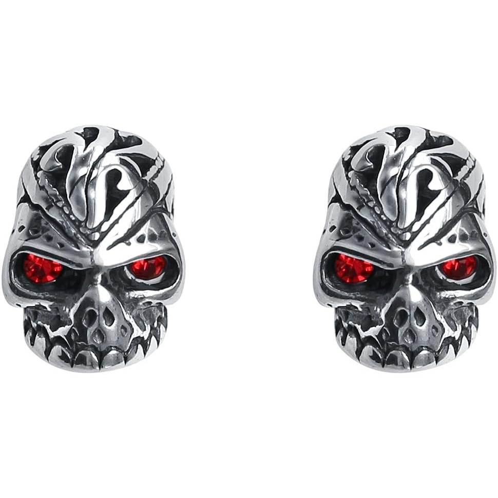 image:imageCubic Zirconia Skull Stud Earrings Surgical Steel Punk Halloween Stud Earrings for Women Men