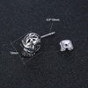 Cubic Zirconia Skull Stud Earrings Surgical Steel Punk Halloween Stud Earrings for Women Men