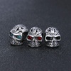 Cubic Zirconia Skull Stud Earrings Surgical Steel Punk Halloween Stud Earrings for Women Men