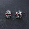 Cubic Zirconia Skull Stud Earrings Surgical Steel Punk Halloween Stud Earrings for Women Men