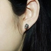 Cubic Zirconia Skull Stud Earrings Surgical Steel Punk Halloween Stud Earrings for Women Men